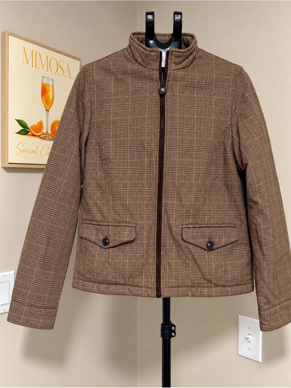 Outback Trading Co Good As Gold Plaid Quilted Jacket Brown Size L